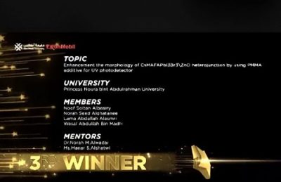 طالبات من جامعة نورة يحققن المركز الثالث بمؤتمر الأبحاث الدولي الثامن